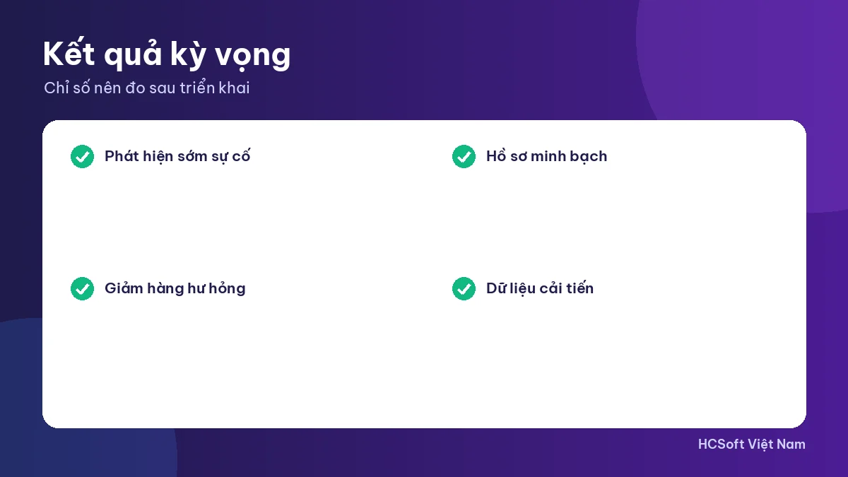 Kết quả kỳ vọng khi triển khai giám sát chuỗi lạnh